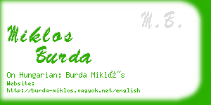 miklos burda business card